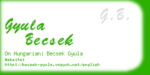 gyula becsek business card